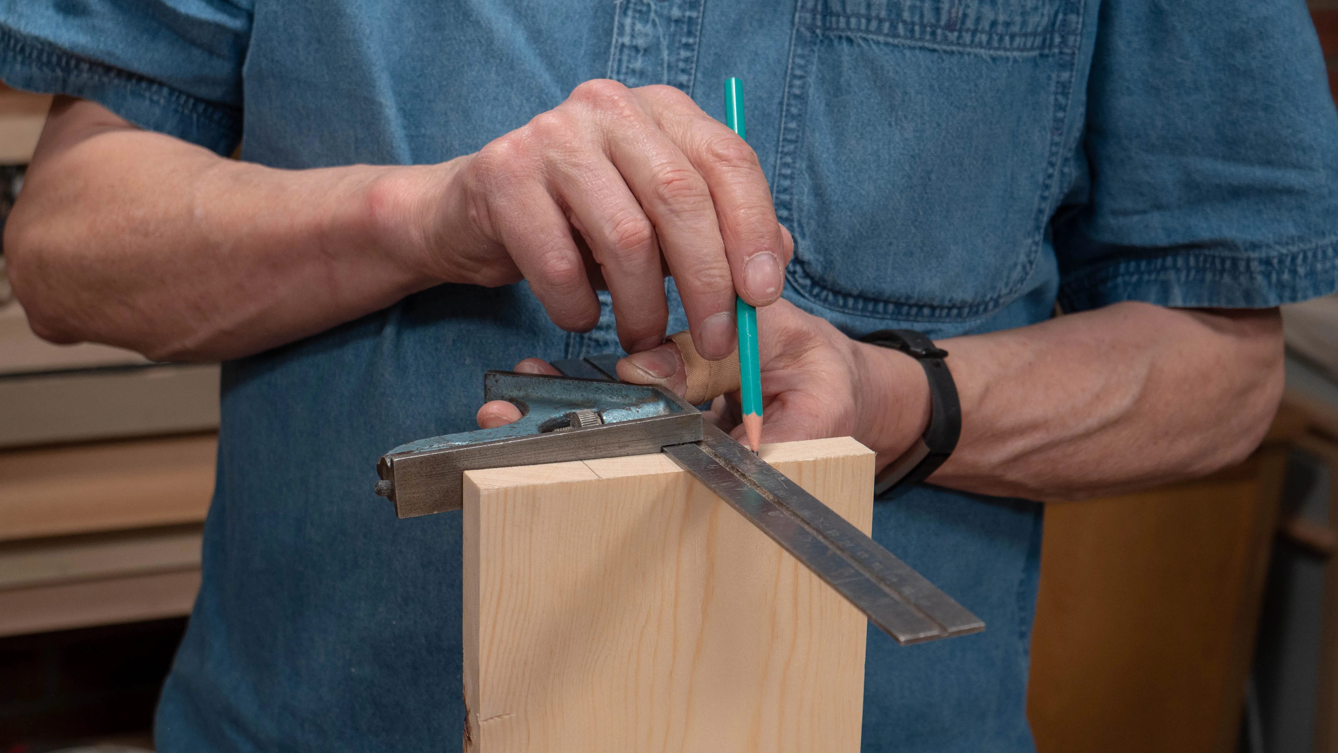 Square the line across the top