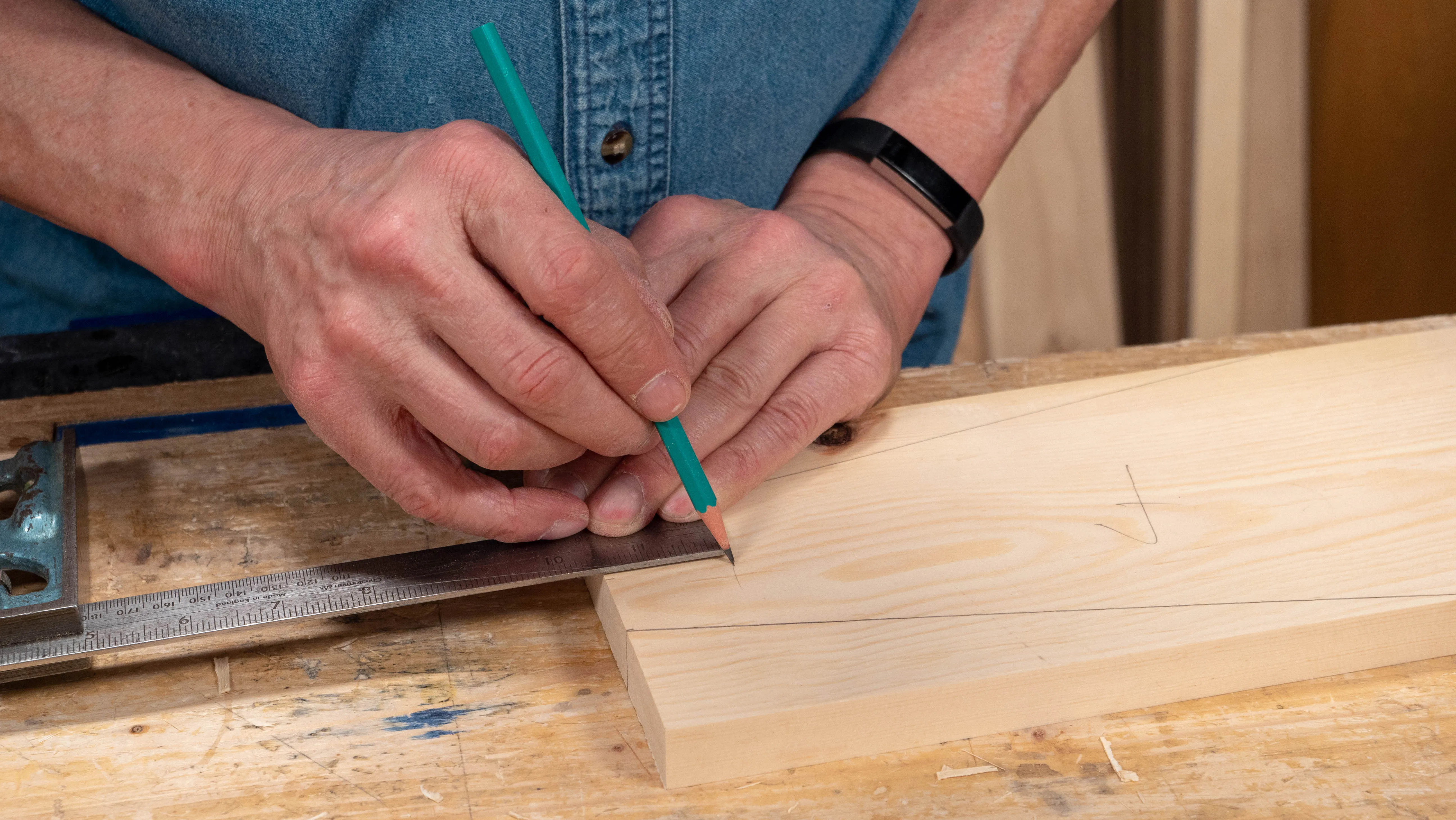 Measure 1 1/2" (38mm) from the top