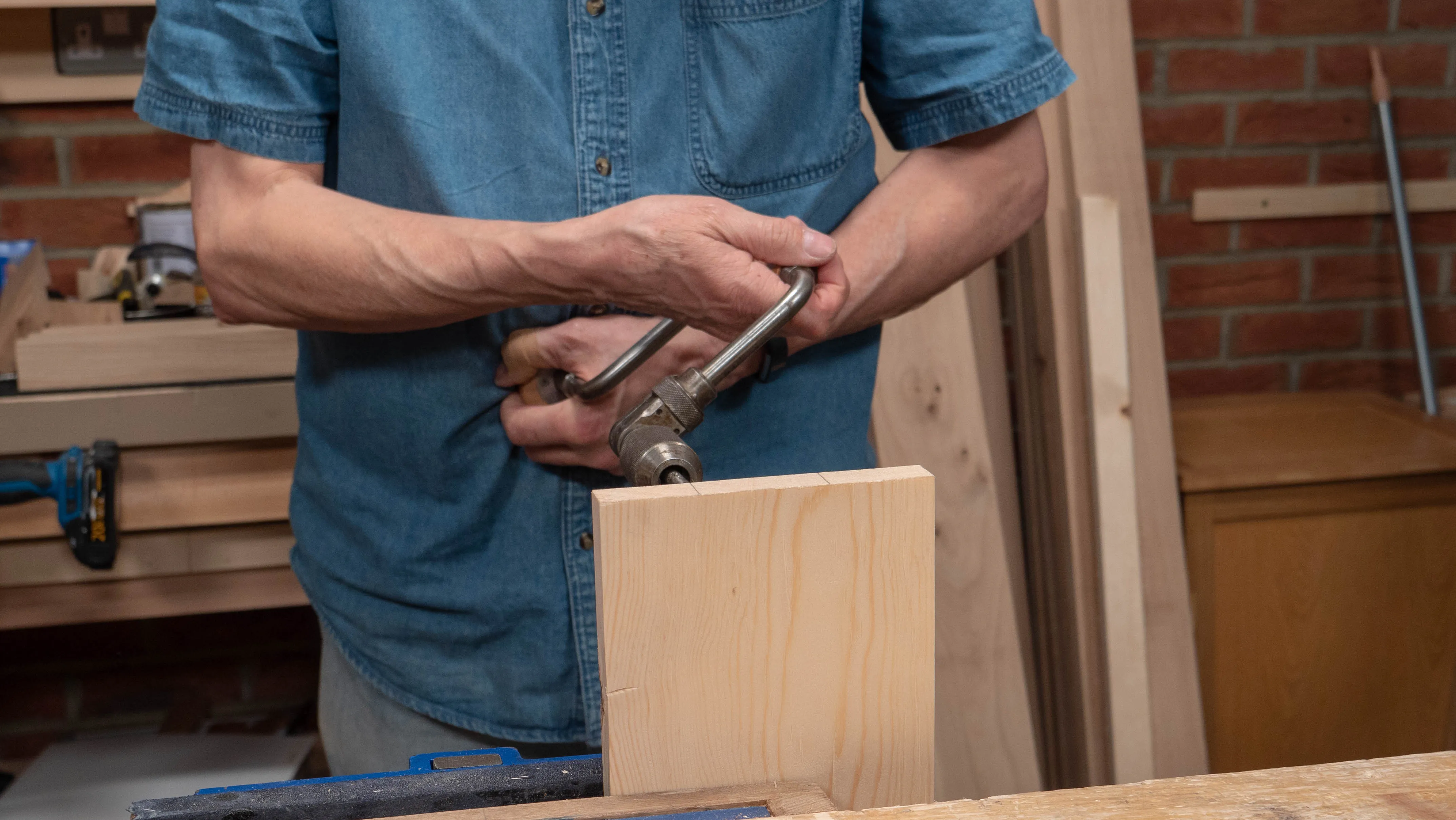 Start your hole from one side, keeping the pad of your brace in a fixed position