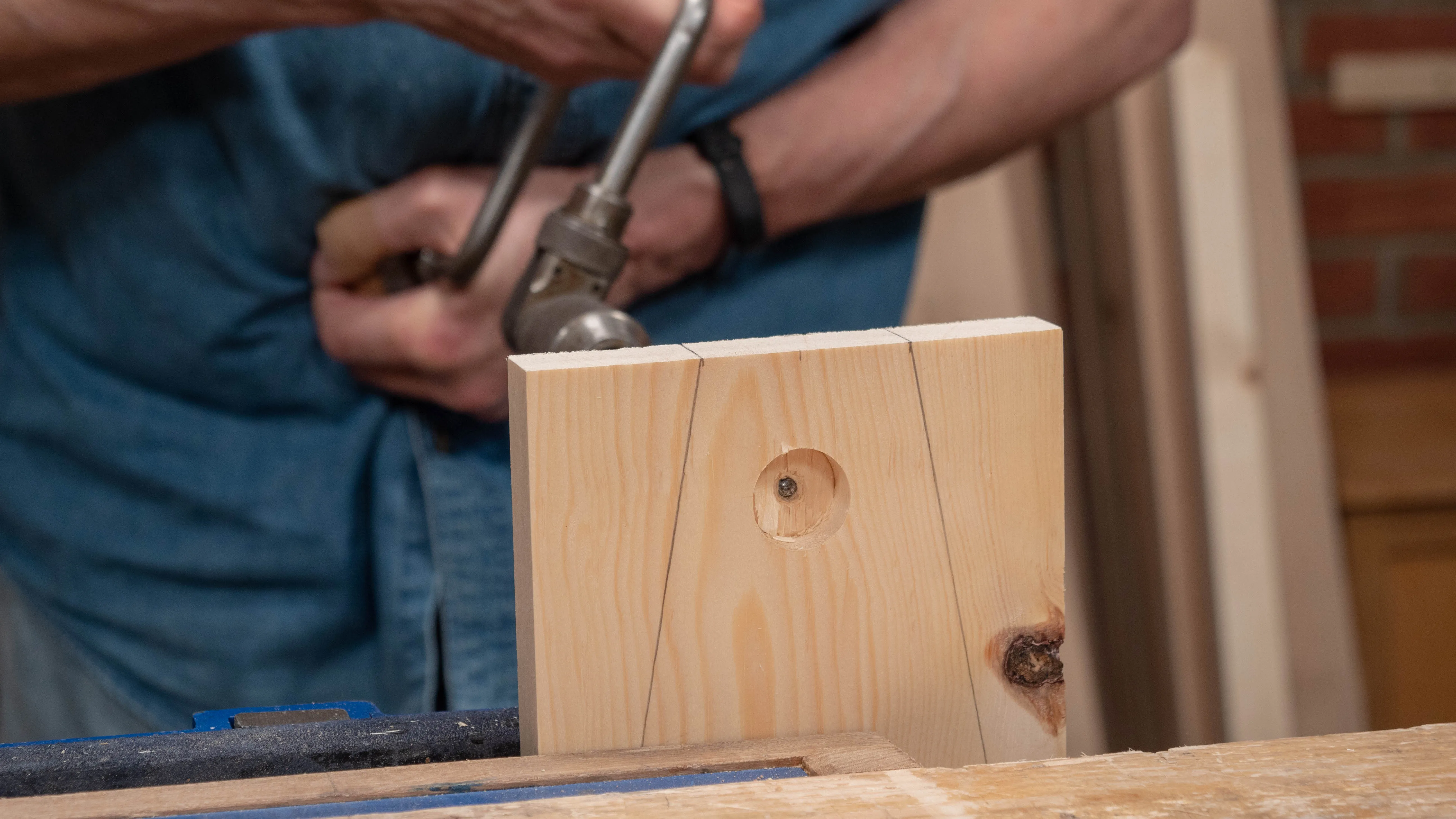 Carefully finish off the hole from the other side