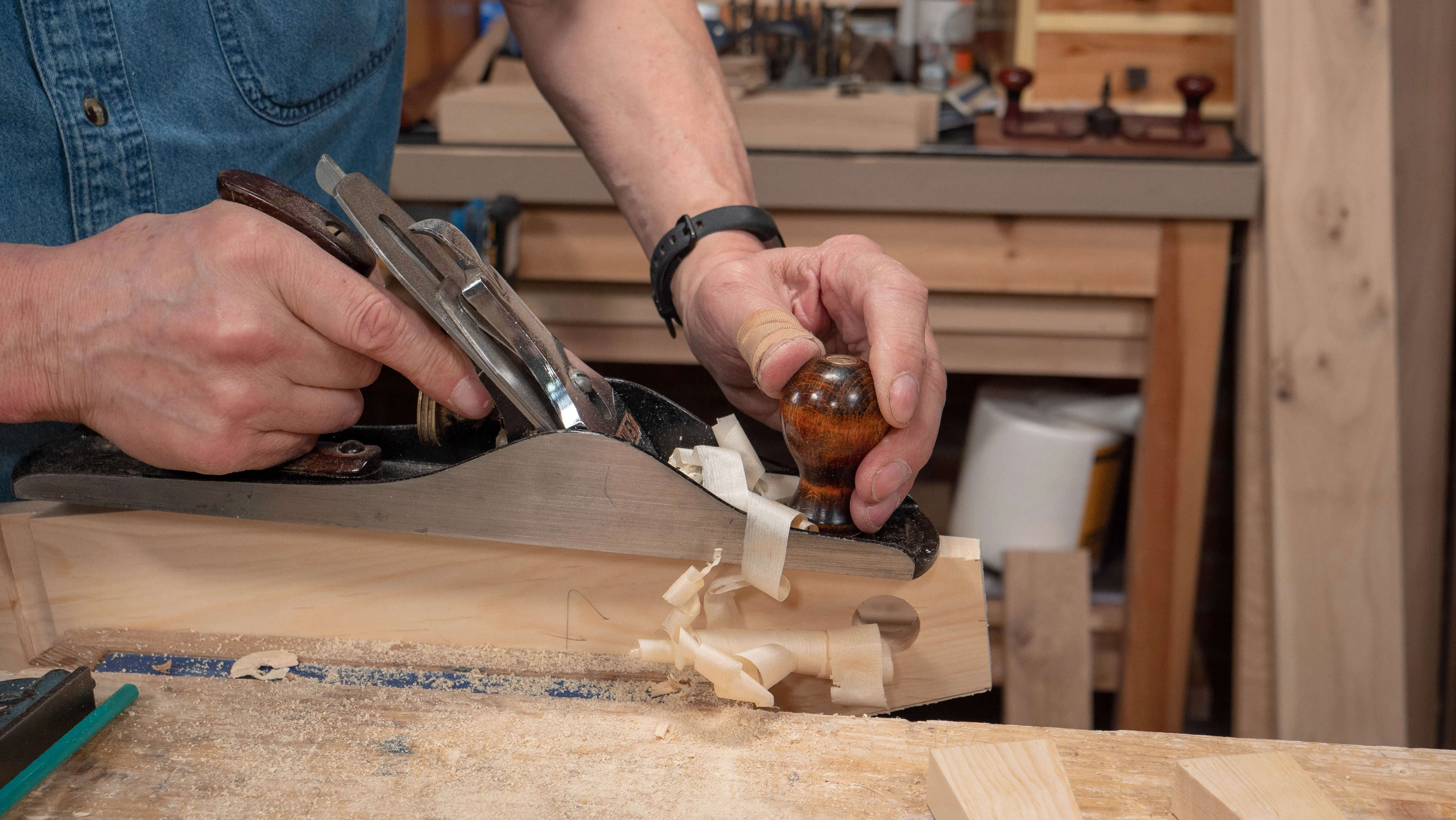 True up the edges with a sharp plane