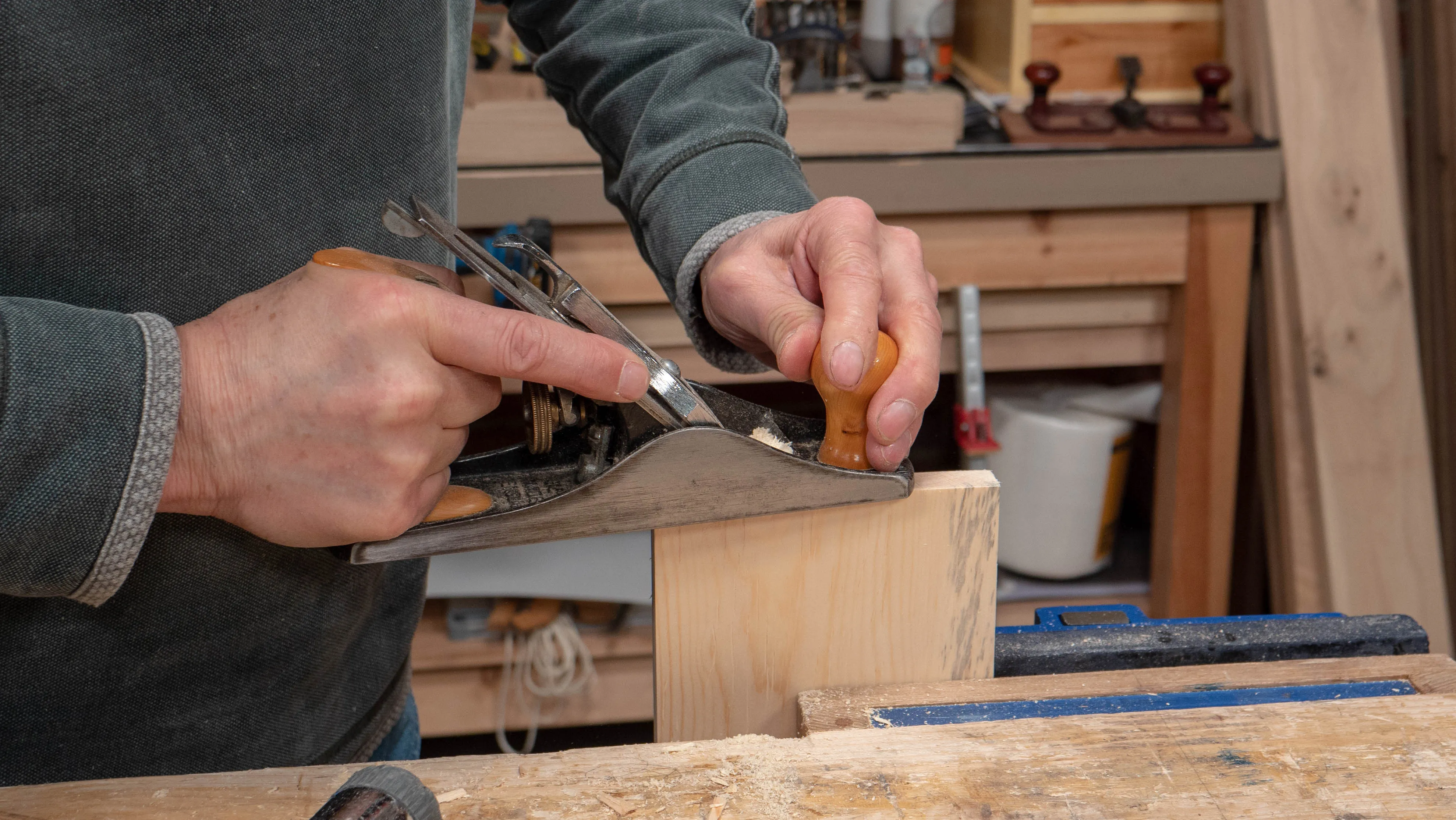 Clean up the end grain with a sharp plane set to a fine cut
