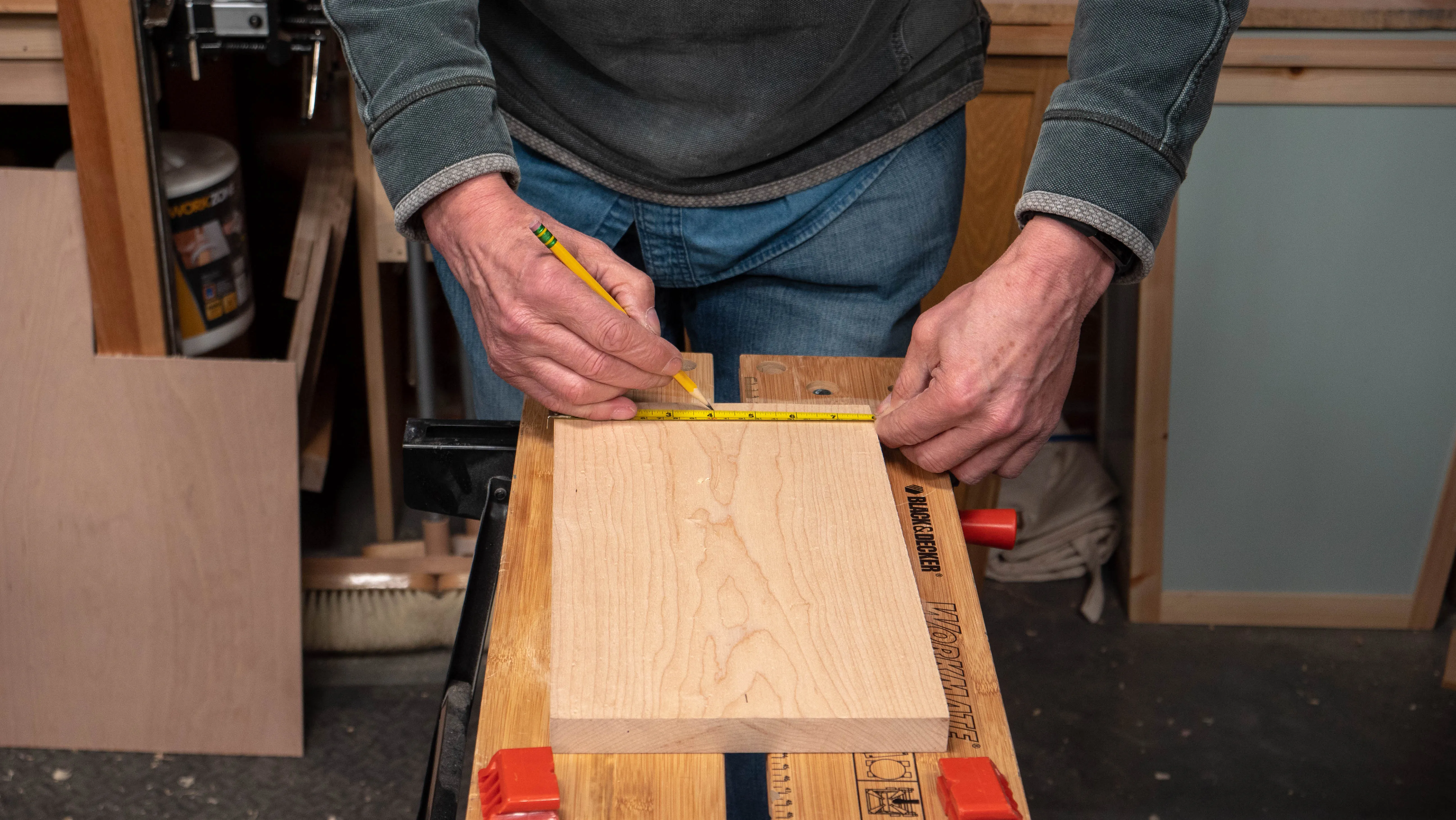 Mark the half way point on both ends