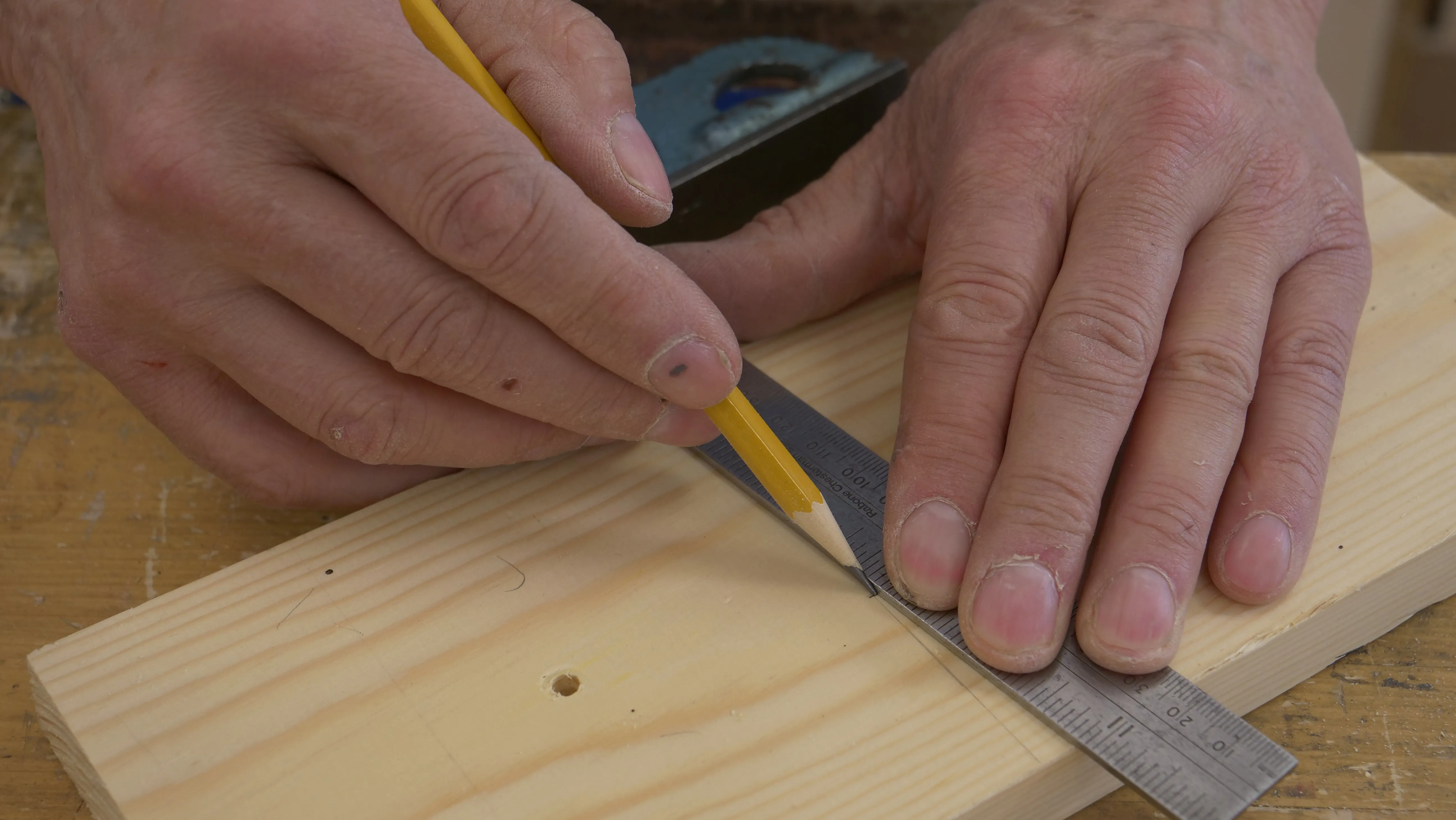 Draw a line connecting the two points to establish the angle