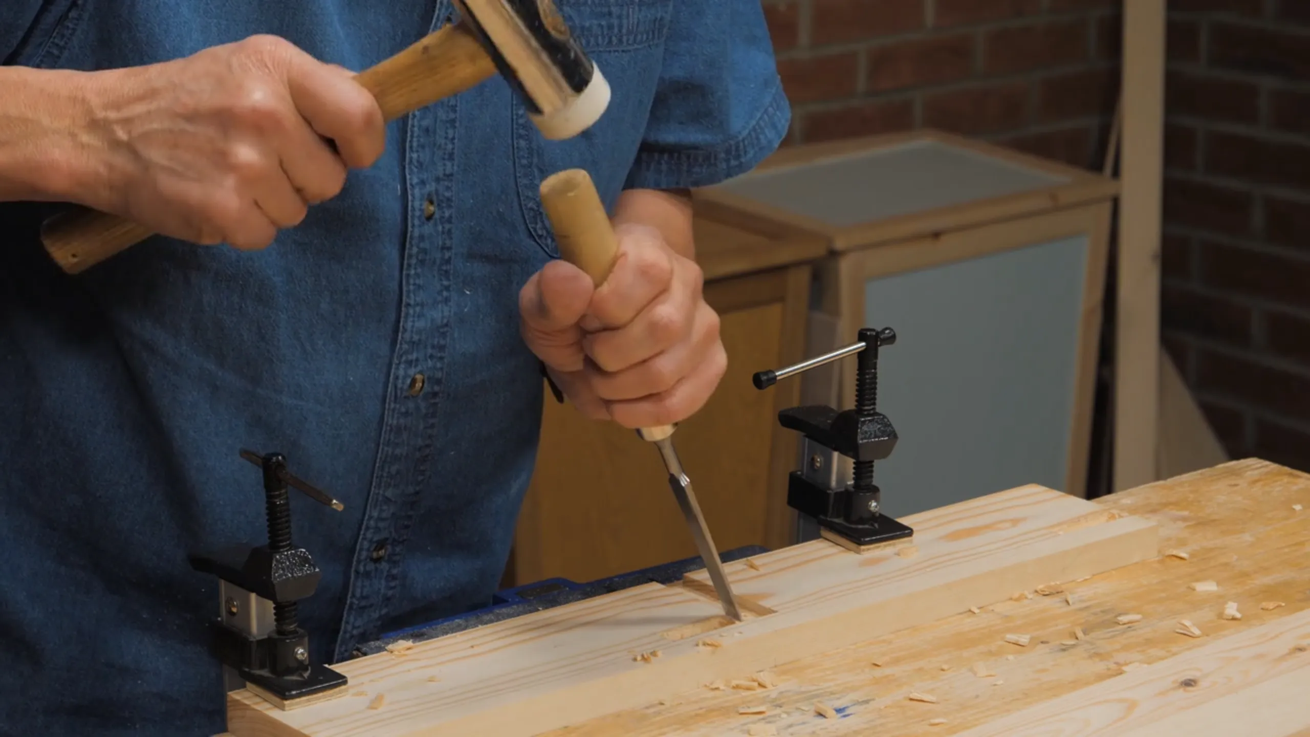 Go bevel up until you are close to the end of the mortise