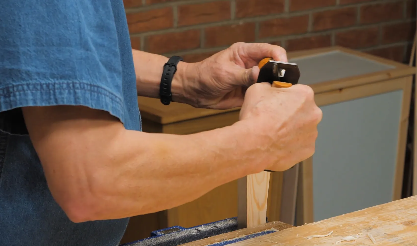 Work your way up to the top, with your plane still skewed