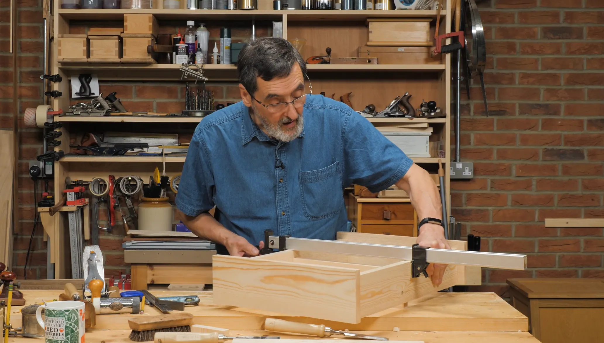 Clamp across to ensure the shelf bottoms out in the recess(es)