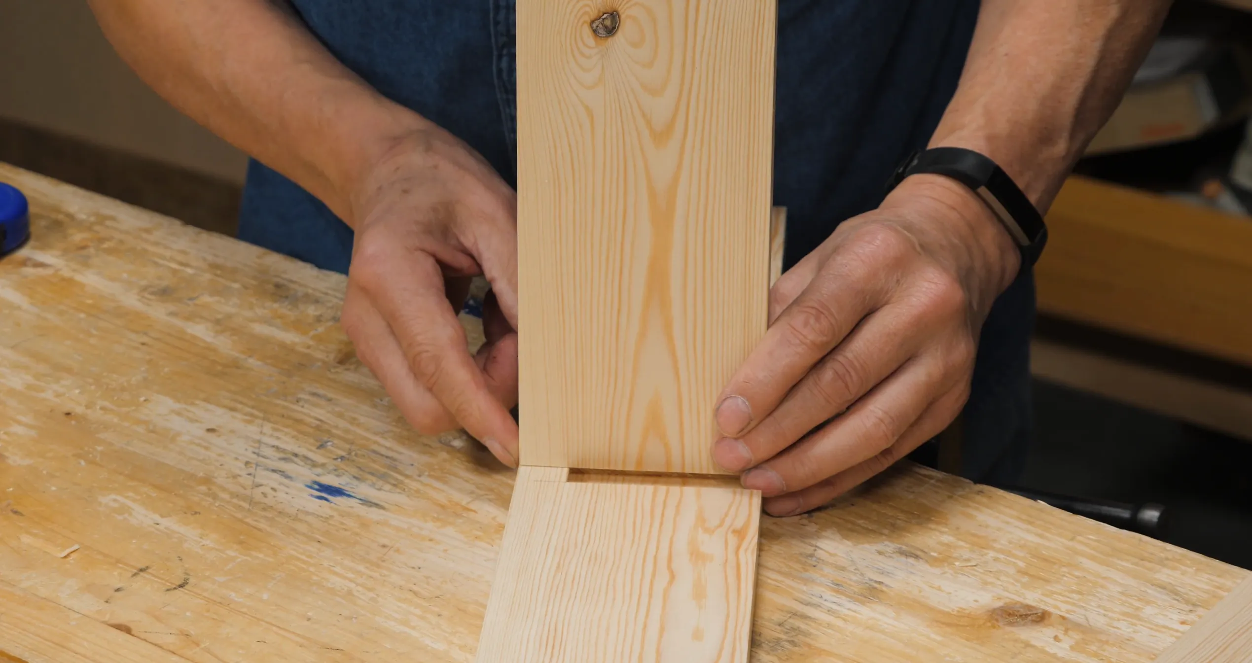 Flush the front of the shelf piece with the side piece