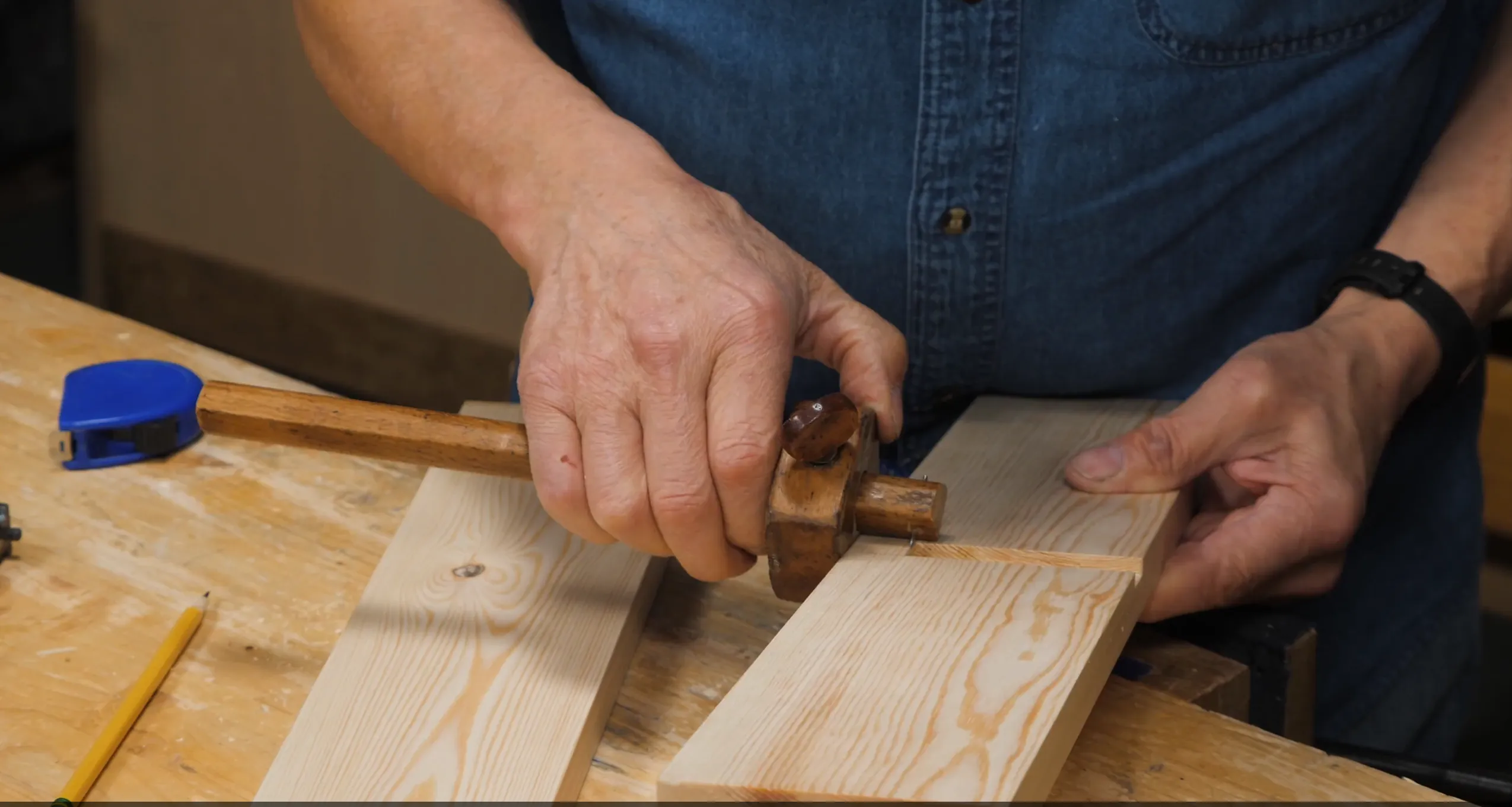 Alternatively, use a marking gauge for increased precision